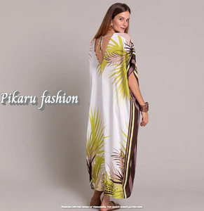 เดรสยาวหรูหราของผู้หญิงมาใหม่เดรสงานพรอมยาวพิมพ์ลายบล็อกดิจิทัลสำหรับฤดูใบไม้ร่วง - Product Image 3