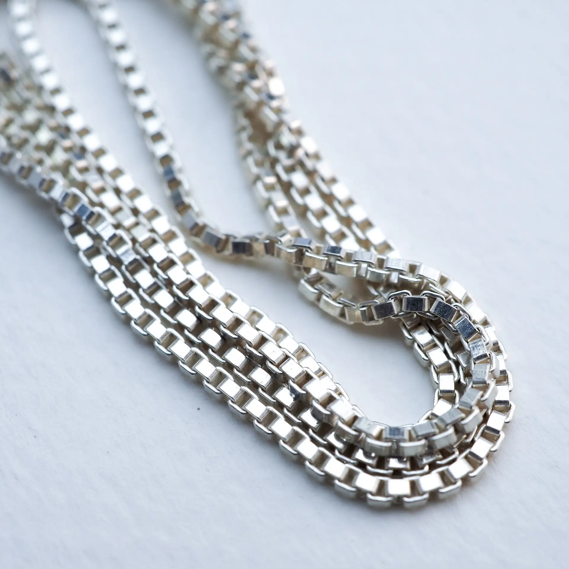 Top Seller Wholesale Silver 925 Chain Roll Classic Box Chain for Jewelry Making Necklace Bracelet from Thailand