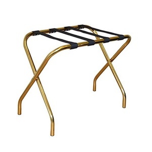 Portaequipajes plegable de calidad de lujo en acero inoxidable Portaequipajes pulido dorado para uso doméstico y hotelero - Product Image 3