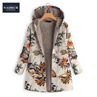 Chaqueta acolchada de Invierno para mujer, chaqueta con estampado Floral cálido, Vintage, de gran tamaño, novedad de 2020