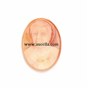 Natural Cornelian Cameo Handmade Pope Carved Made In Italy Factory Price