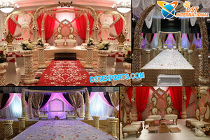 Elegante Mandap/Escenario para Bodas Hindúes, Tendencia en Fiji, Fibra Ligera, Tamaño Personalizable, Decoraciones para Bodas, Joyería de Nuevo Diseño - Product Image 2