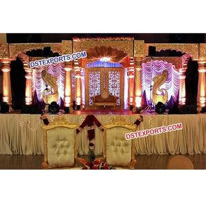 Mandap DE BODA indio con temática de pavo real, conjunto de mandalas de fibra de estilo cajasthani para boda - Product Image 1