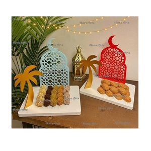 Bandeja de fechas de Ramadán de madera maciza, bandeja de comida con forma de rectángulo de tamaño personalizado para uso en eventos de hotel en casa - Product Image 3