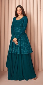 Heavy Fox Georgette ชุดสูทปักดิ้น,ชุดสูททำงาน Najneen มี4ด้านปัก Dupatta สำหรับสุภาพสตรี Kurti - Product Image 4