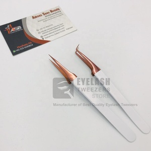 แหนบขนตาปลอมแบบแยกปลายแหลมสีขาวโรสโกลด์ฉลากตามสั่ง - Product Image 5