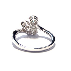 Fabricant direct de Chine, bague classique en or 18 carats avec diamants véritables, sertissage pavé à 3 grappes, pour femme, mariage - Product Image 2