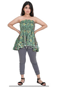 Nueva llegada 2023 superventas elegante de moda hermoso estampado floral verano Crop Top para niñas y mujeres - Product Image 3