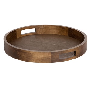 Lujoso plato de madera decorativo para servir, plato de servicio elegante hecho a mano con estilo indio, bandeja de madera para servir de tamaño personalizado - Product Image 1