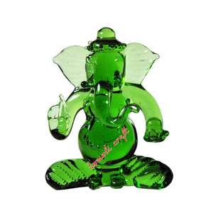 Ganesha de cristal ámbar hecho a mano, estatua de boda, recuerdo - Product Image 5