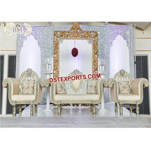 Conjunto de sofás de madera tallada en plata para boda, conjunto de sofás de estilo victoriano tallados en plata, venta al por mayor, sofá de lujo para boda - Product Image 1