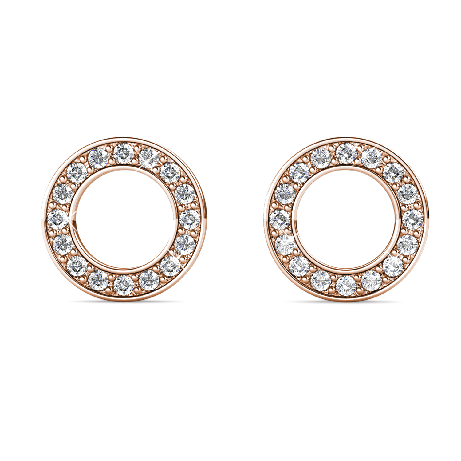 Brass with Rose gold plated circle earrings