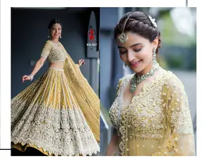 most attractive heavy butterfly net Beautiful Embroidery work fancy dori sequence work bridal Lehenga choli with net blouse