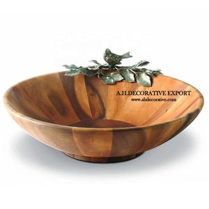 Bol en métal de nouveau Design avec branche d'or et oiseaux chantants argentés servant les bols de riz et de Fruits - Product Image 5