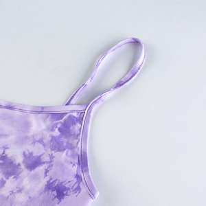 เสื้อครอปพิมพ์ลายมัดย้อมสำหรับผู้หญิงเสื้อคู่สีพรีเมี่ยมบริการ OEM - Product Image 2