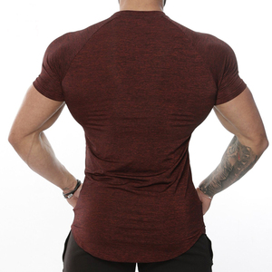 Camisetas atléticas para hombre, Camiseta deportiva de gimnasio de manga corta 90% de poliéster y 10% LICRA con logotipo personalizado, venta al por mayor - Product Image 2