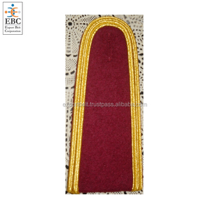 Épaulettes brodées de rang en fil d'or OEM, planche dure, planche d'épaule, vente en gros, broderie à la main, épaulettes de cérémonie - Product Image 4
