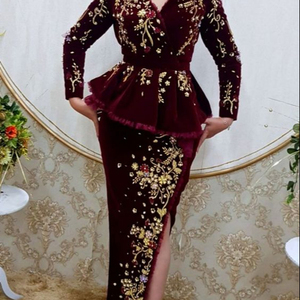 Vestido de caftán de WROK KARAKOU, bordado de DABKA, cuentas de cristal, piedra de vidrio, trabajo para fiesta, 2022 - Product Image 1