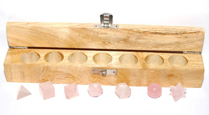 Grossiste en quartz rose, ensemble de 7 formes géométriques platoniques sacrées |   Fournisseur de sets de géométrie sacrée des 7 polyèdres en quartz rose - Product Image 2
