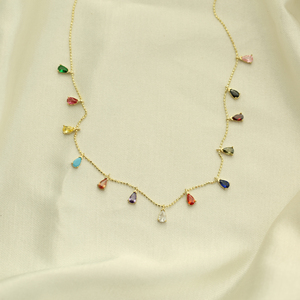 ลูกแพร์ที่เรียบง่ายรูปร่างหินที่มีสีสันการออกแบบตุรกีขายส่ง Handcrafted 925เครื่องประดับสร้อยคอเงิน - Product Image 2