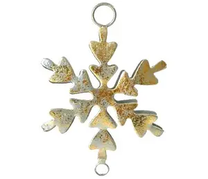 Décoration de noël en métal et ALUMINIUM, DOUBLE face, DESIGN UNIQUE, flocons de neige, ornement suspendu de noël - Product Image 1