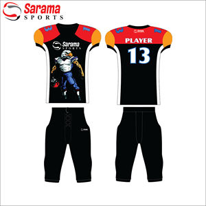 100% poliéster uniforme de fútbol americano transpirable de talla grande diseño manga corta longitud precio razonable para adultos - Product Image 4