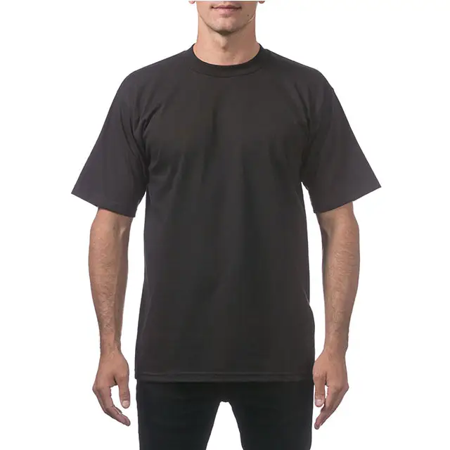 Großhandel Männer Kleidung Custom Design Bekleidung Mann Oansatz T-Shirt Schwarz Baumwolle T Shirt