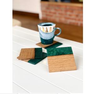 Posavasos de resina epoxi con diseño de madera y arte, de forma cuadrada taza de té, alfombrilla de madera para uso doméstico, Decoración de mesa, posavasos de resina para bebidas - Product Image 5