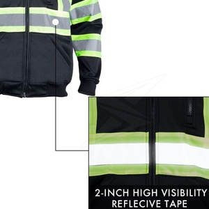 Veste de sécurité imperméable ANSI classe 2 haute visibilité réfléchissante avec logo personnalisé flash LED pour hommes - Product Image 4