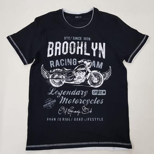 Overrun restes d'étiquettes de marque hommes à manches courtes col rond blanc vêtement teint tricoté décontracté coton t-shirts Bangladesh Stock Lot - Product Image 3