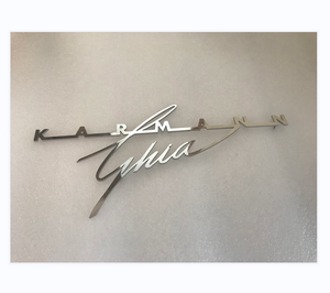 Guión "Karmann Ghia" Acero inoxidable Compatible con VW Karmann Ghia Todos los años - Product Image 1