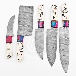 Juego de cuchillos de cocina personalizados, juego de 5 piezas de cuchillos de Chef de Damasco forjado a mano - Product Image 2