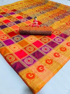 Le plus attrayant Banarasi Art soie Sarees Blouse pièce tenue de fête pour les femmes indiennes pas cher bas prix en gros Surat Apparelgarment - Product Image 3