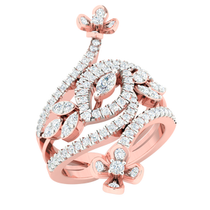 แหวนเพชรโมอิสไม่มีสีแหวนโซลิแทร์ที่ผ่านการรับรองจาก Def ดีไซน์คลาสสิกแบบโบราณ - Product Image 1