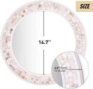 Miroir mural rond en mère de perle, conception naturelle de haute qualité, nouveau design, de qualité supérieure, pour l'entrée du salon du Vietnam - Product Image 4