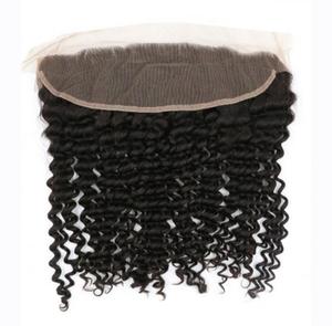 Extensions de cheveux vierges non traités, bouclés profonds, frontaux, mèches, fermeture, cheveux naturels raides et ondulés, fournisseurs de cheveux indiens, cuticules alignées - Product Image 1