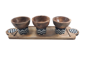 ถาดไม้ฝังแผ่นไม้อะคาเซีย,ถาดเสิร์ฟของหวานชามไม้พร้อมกล่องใส่ขนมไข่มุกสไตล์อาหรับ - Product Image 3