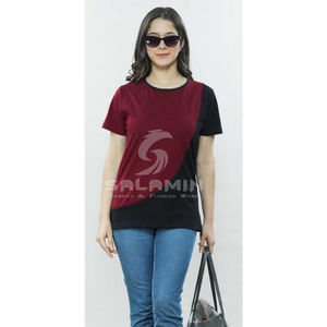 T-shirt à manches courtes de haute qualité pour femmes, Logo personnalisé, col ras du cou, couleur unie, nouvelle collection - Product Image 6