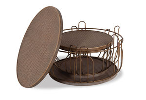 Élégante table basse ronde en métal au design classique intemporel disponible en plusieurs tailles, parfaite pour les salons élégants - Product Image 3