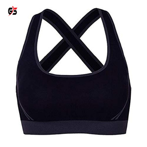Sujetador deportivo de alta calidad para mujer, ropa de entrenamiento de Fitness, Yoga, con logotipo personalizado, relleno, tela de Nylon de alta calidad, licra, OEM - Product Image 1