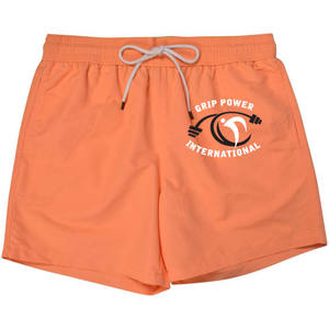 OEM Custom Logo Knitted Sweat <b>Shorts</b> Breathable Eco-Friendly Quick Dry Orange <b>White</b> Polyester Casual Fitness Elastic Waist - Product Image 5