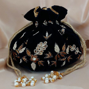Qiao — sac poli arrondi, nouveau sac avec broderie de perles de cristal, dbka, reutiliser sur les sacs pour fête et mariage, @ 2022 - Product Image 1