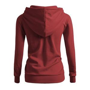 เสื้อฮู้ดและสเวตเตอร์แขนยาวสำหรับผู้หญิงผ้าฝ้ายสีพื้นมีกระเป๋า2021ใหม่แฟชั่น - Product Image 3