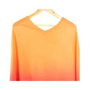 Dip Dyed Thin Ponchos For Women Buy 100% Cashmere Solid Dual Tone Color Beach Wear At Cheap Price