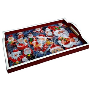 Bandeja moderna de madera de acacia atractiva de alta calidad, bandejas decorativas clásicas y únicas naturales sólidas - Product Image 5