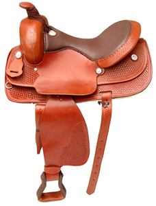 MONTURA DE CABALLO DE CUERO OCCIDENTAL LIGERO CON ÁRBOL DE FIBRA DE VIDRIO DE ASIENTO SUAVE CON DISEÑO GRABADO Y PERSONALIZADO - Product Image 3