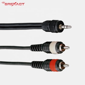 สายสัญญาณเสียงแบบสเตอริโอ หัวเสียบโทรศัพท์ 3.5 มม. เป็น RCA ตัวผู้ แบบสายคู่บิดเกลียว หุ้มฉนวน PVC - Product Image 1