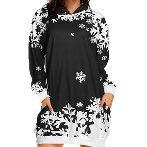 เสื้อกันหนาวคริสมาสต์ผู้หญิง,มีฮู้ดพิมพ์ลายคริสต์มาสความยาวปานกลางเสื้อสเวตเชิ้ตเสื้อสวมหัวแขนยาวแบบมีกระเป๋าสำหรับฤดูใบไม้ร่วง - Product Image 5