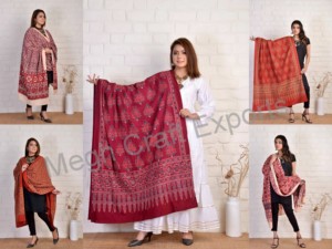 Collection Automne Bloc De Coton Imprimé Ajrakh Dupatta Designer Étoles Traditionnelles En Gros Gujarati Traditionnel Dupatta - Product Image 4