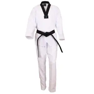 Cheap Price ITF Taekwondo Uniform WTF MMA Martial Art Wear Custom Oem Pakistan Supplier Soft Breathable Black Taekwondo Uniforms